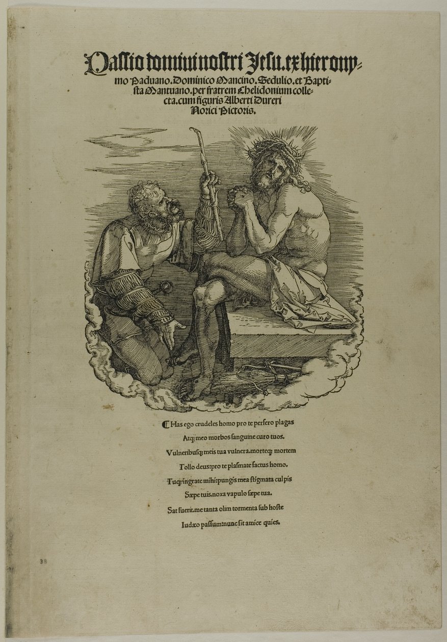 Kristus, smertens mand, hånet af en soldat, fra Den store passion af Albrecht Dürer