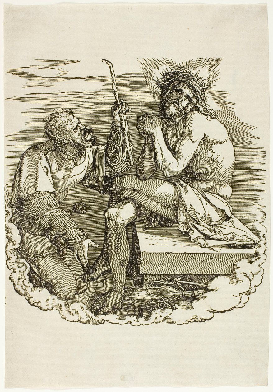 Kristus, sorgens mand, hånet af en soldat, frontispice fra The Large Passion af Albrecht Dürer