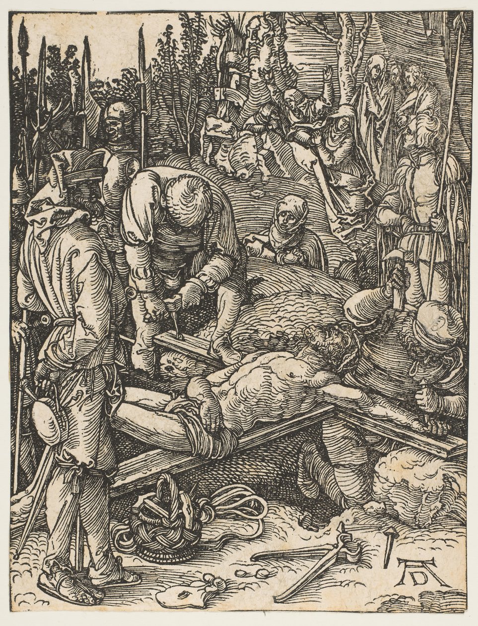 Kristus Nailed to the Cross, fra The Small Passion, ca. 1509. af Albrecht Dürer