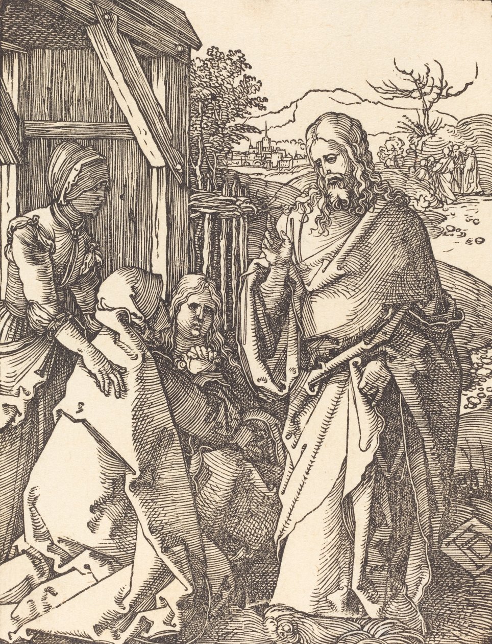 Kristus tager afsked fra sin mor, sandsynligvis ca. 15091510. af Albrecht Dürer