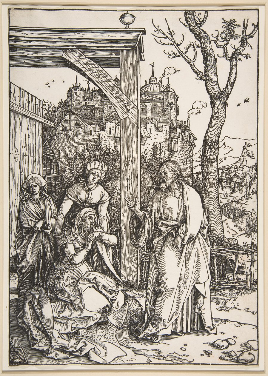 Kristus tager afsked med sin mor, fra "Jomfru Marias liv" af Albrecht Dürer