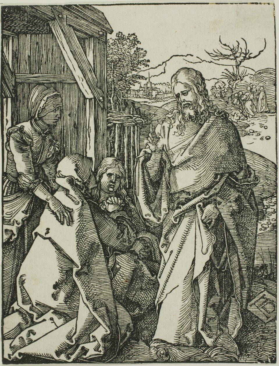 Kristus tager afsked med sin mor, fra The Small Woodcut Passion af Albrecht Dürer