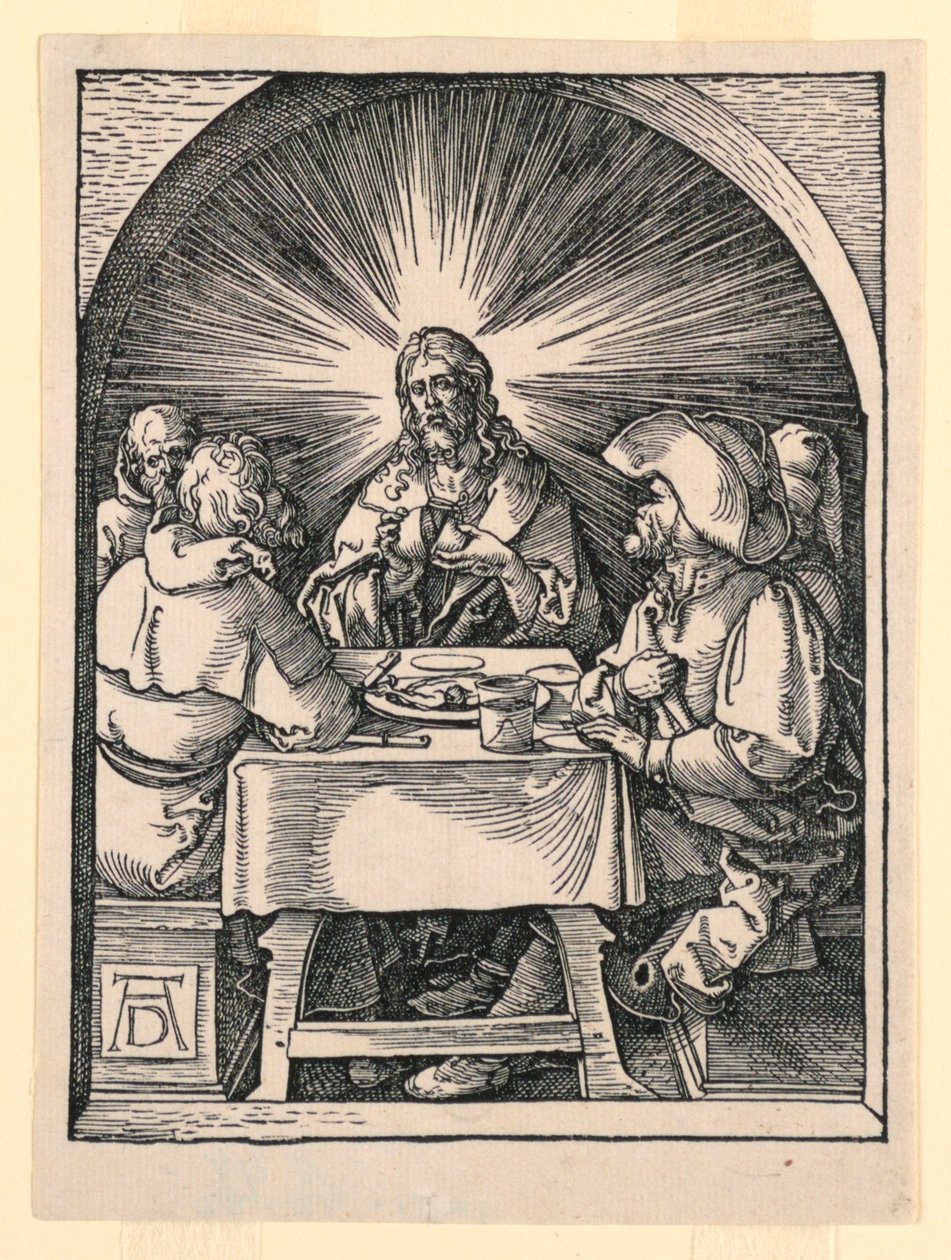 Kristus ved Emmaus fra Little Passion -serien af Albrecht Dürer