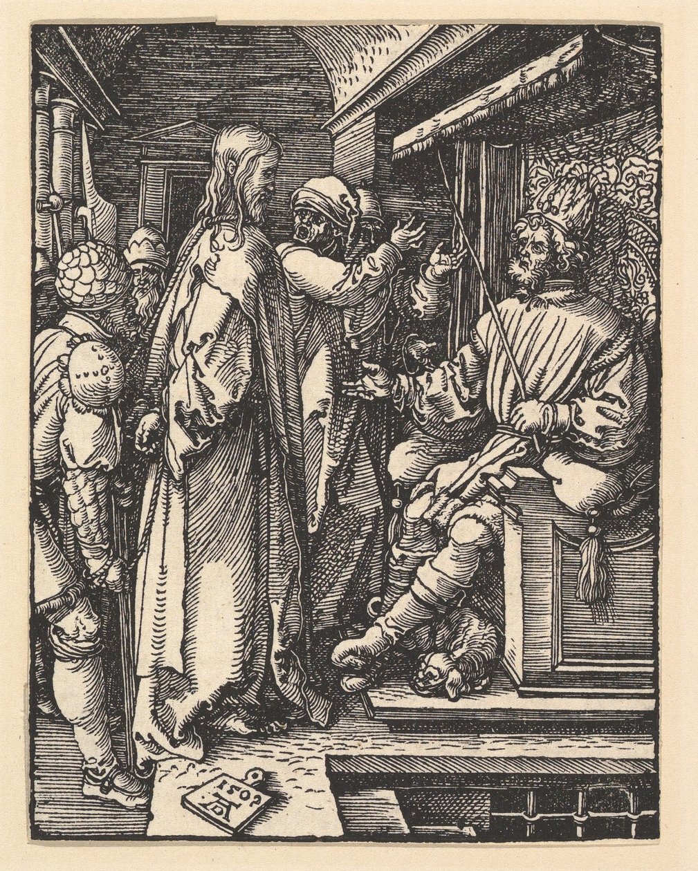 Kristus foran Herodes, fra «Den lille lidelseshistorie» af Albrecht Dürer
