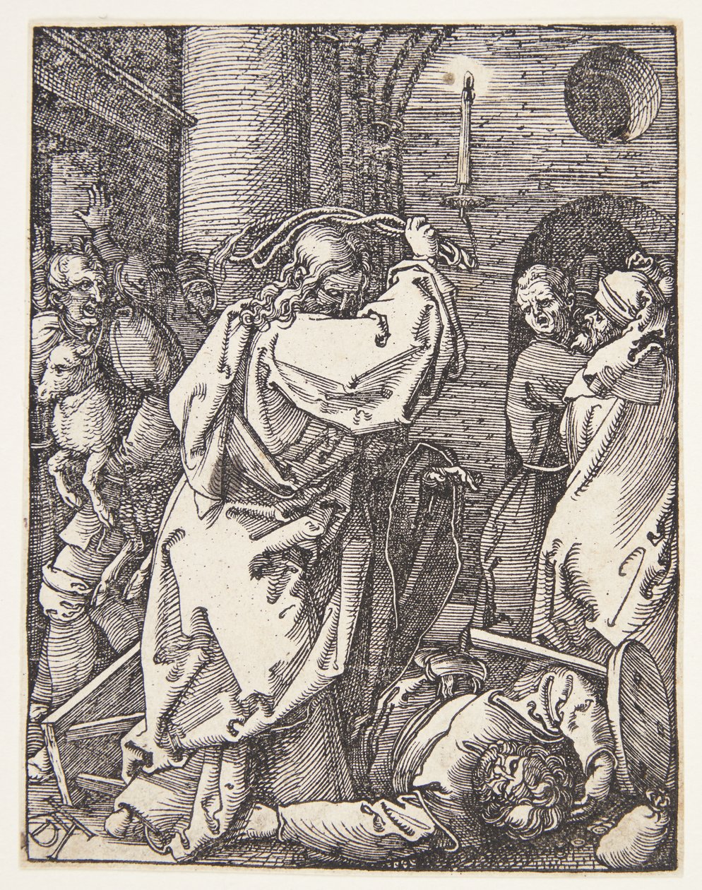Kristus udstøder pengeudlånerne fra templet af Albrecht Dürer
