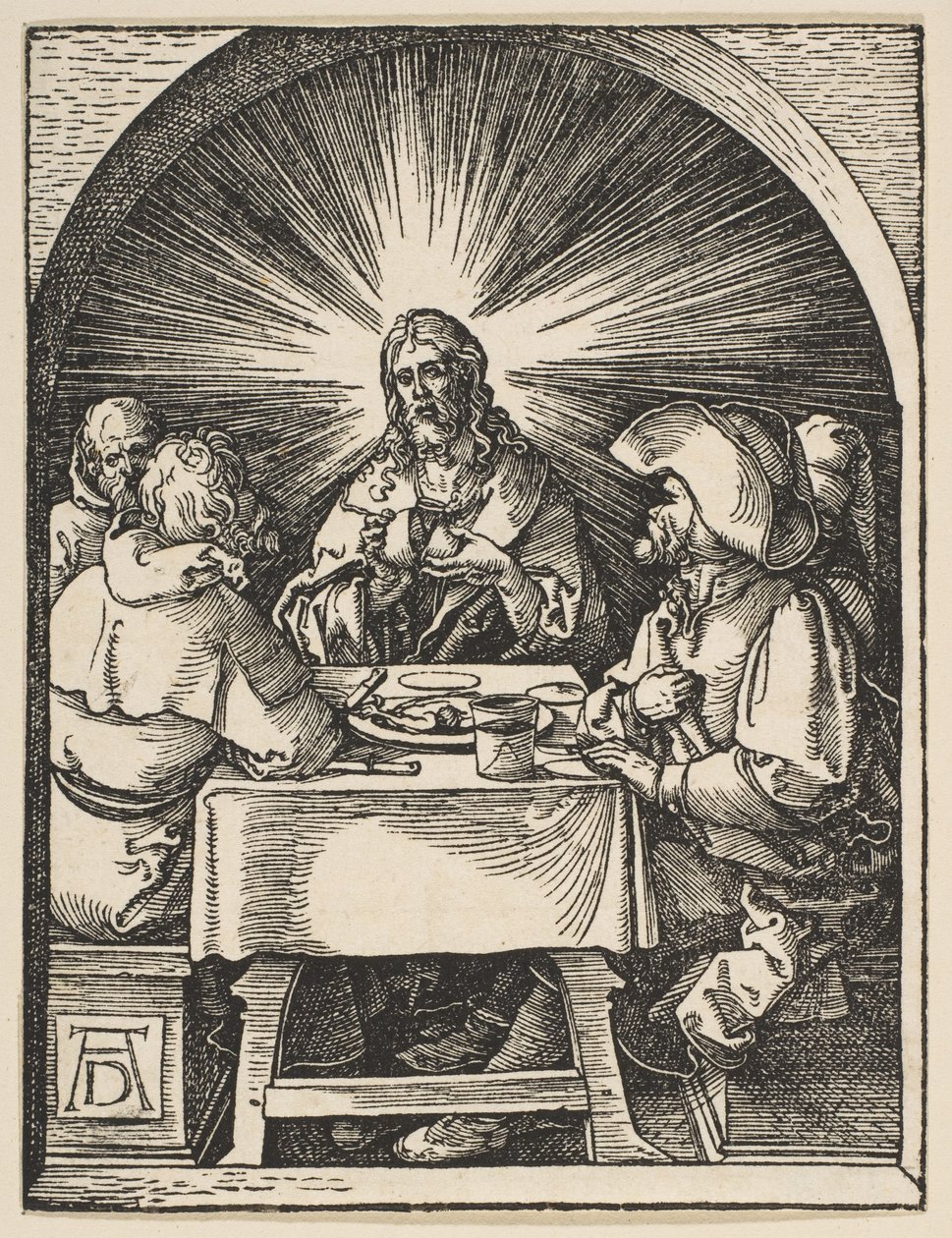 Kristus i Emmaus, fra "Den lille passion" af Albrecht Dürer