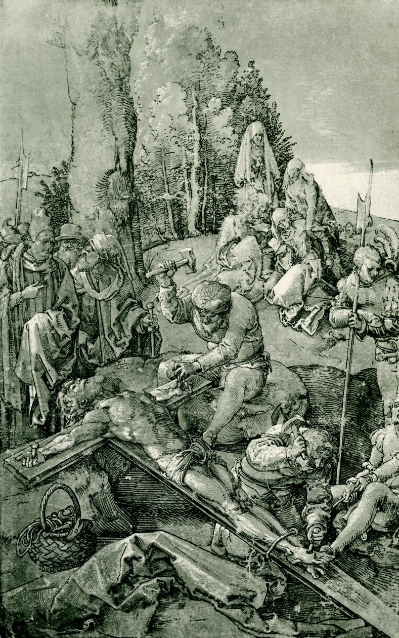 Kristus er naglet til korset af Albrecht Dürer
