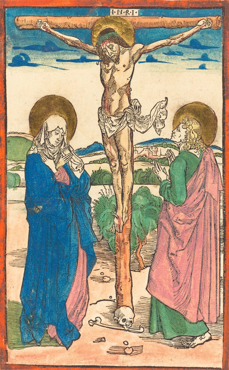 Kristus på korset mellem jomfruen og Johannes, 1493. af Albrecht Dürer