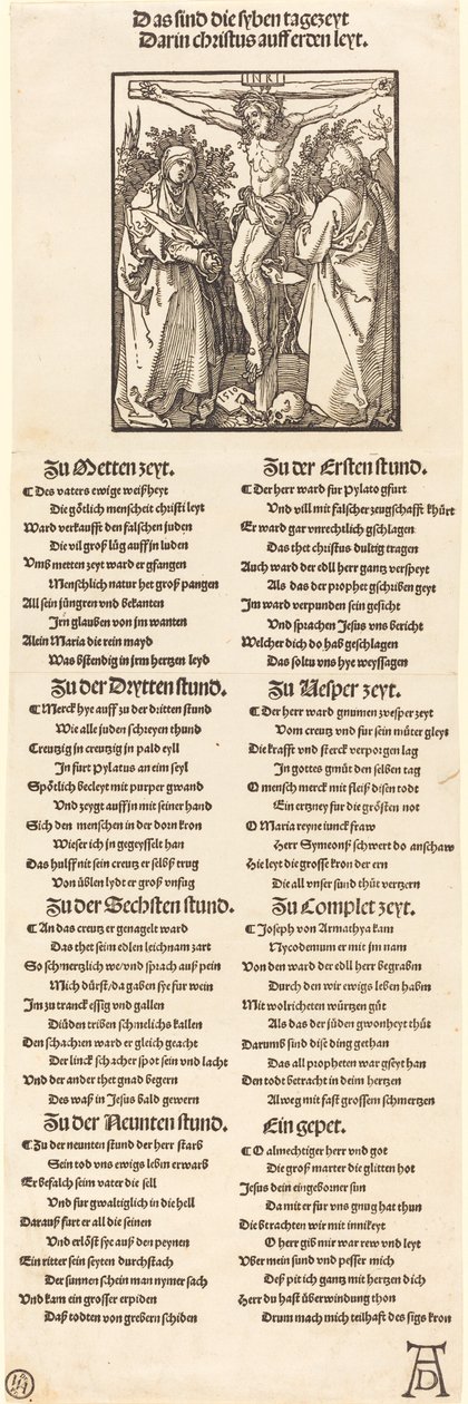 Kristus på korset med Maria og Johannes, 1510. af Albrecht Dürer