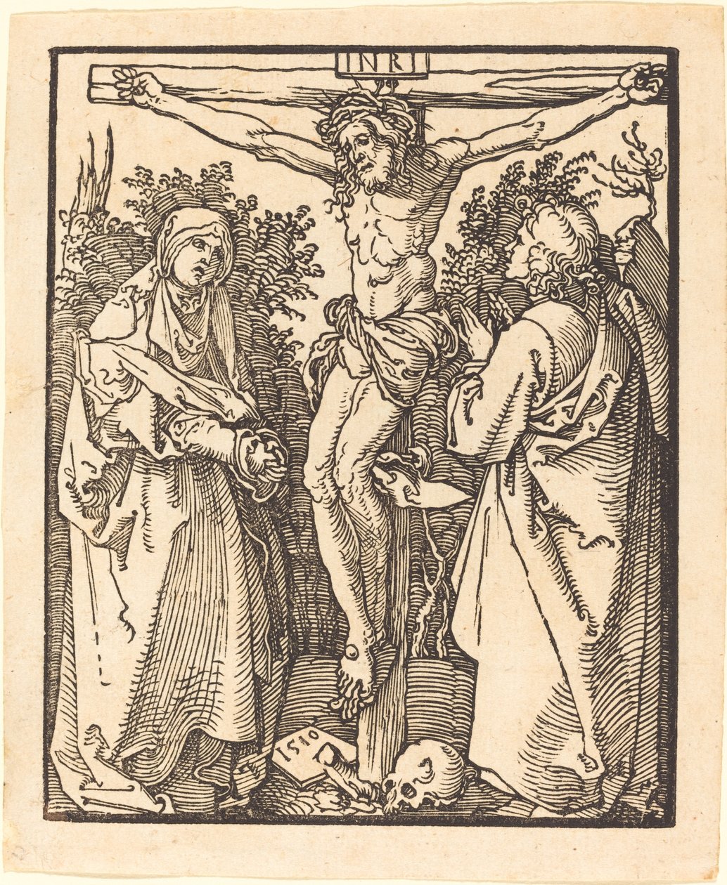 Kristus på korset med Maria og Johannes, 1510. af Albrecht Dürer