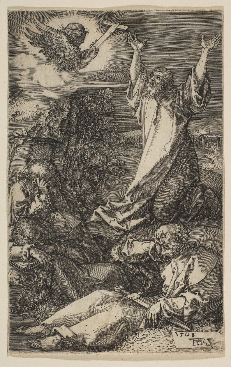 Kristus på Oliebjerget, fra The Passion, 1508. af Albrecht Dürer