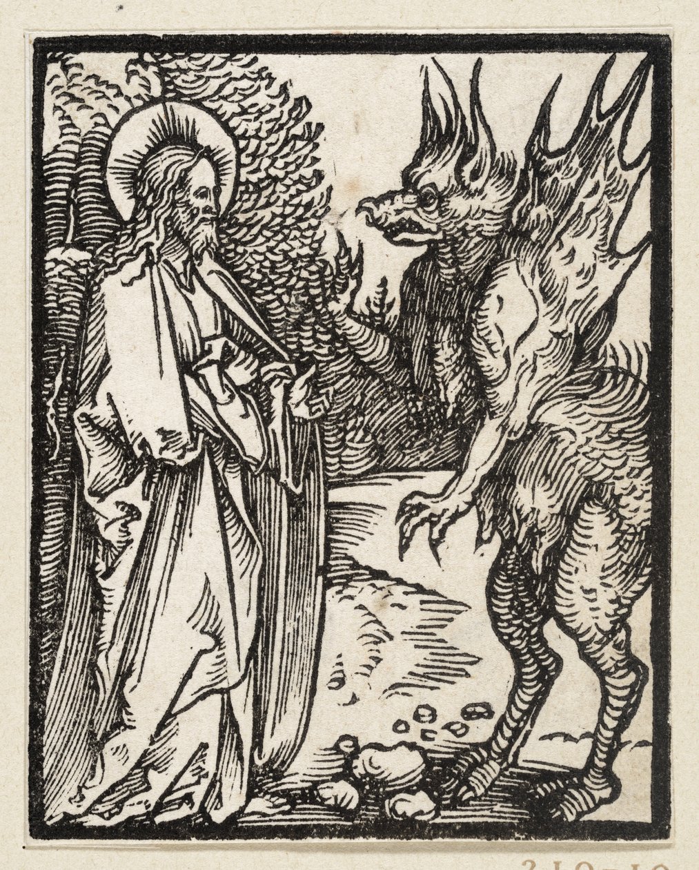 Kristi fristelse (43 religiøse temaer) af Albrecht Dürer
