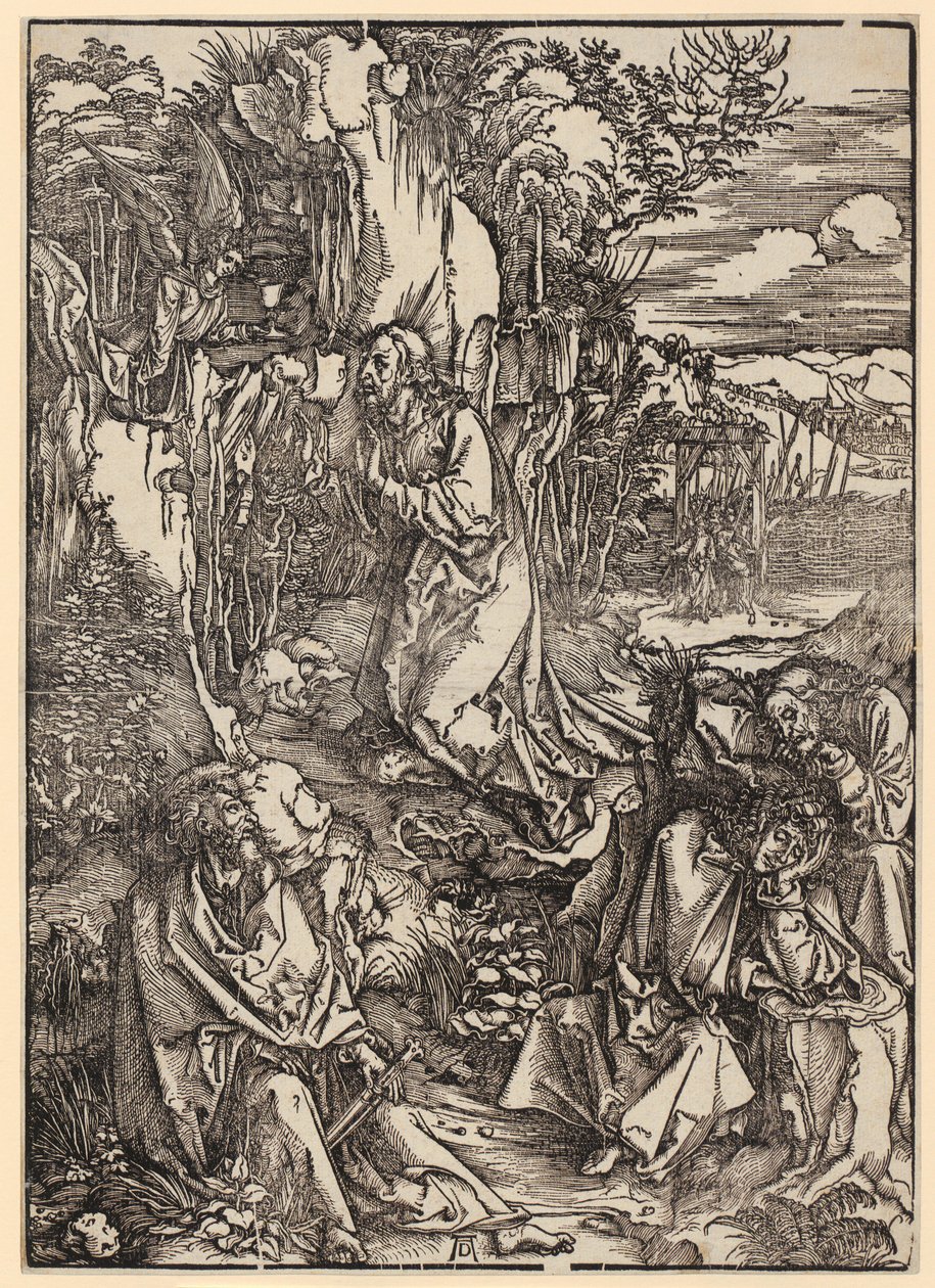 Kristus på Oliebjerget, blad 3 i serien "Den store passion" af Albrecht Dürer