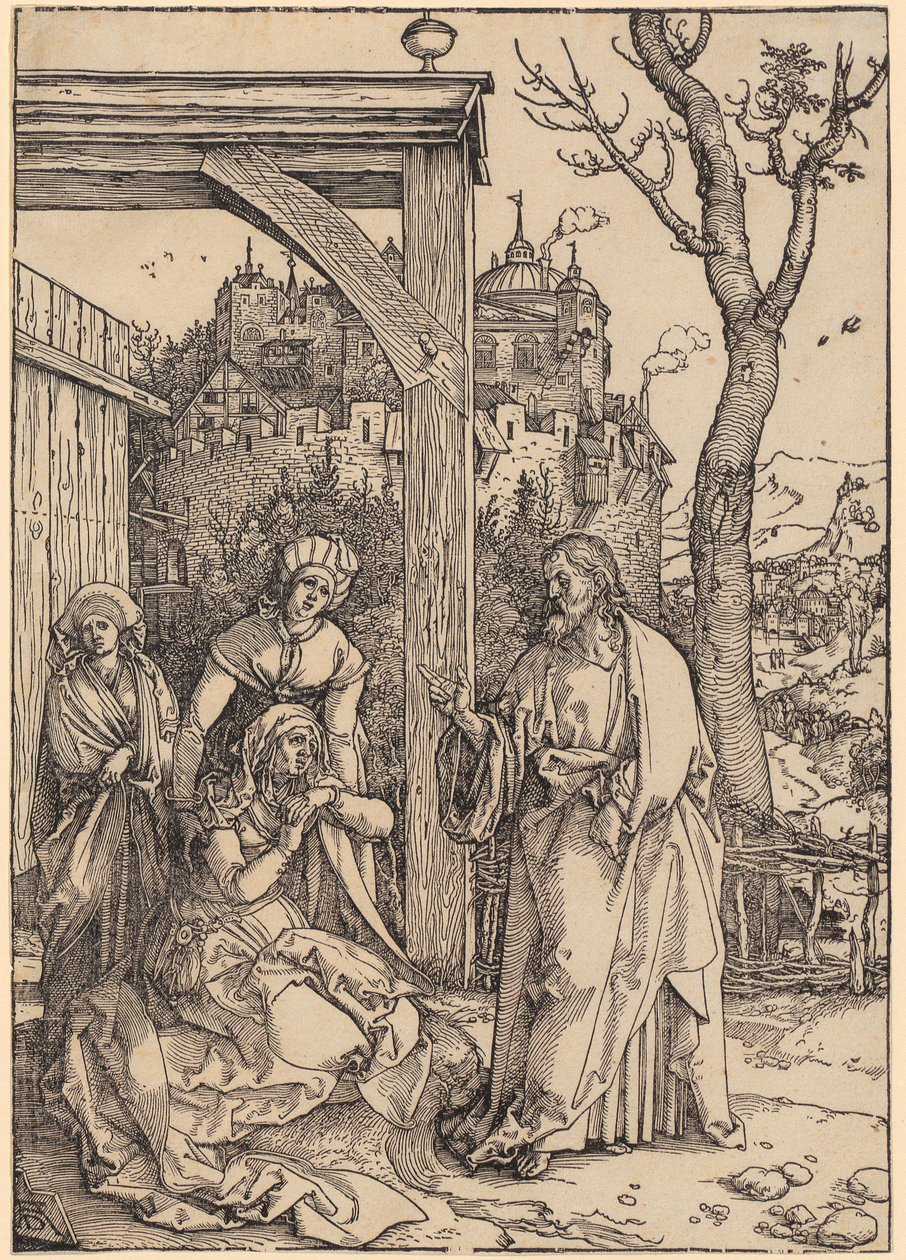 Kristus tager afsked med sin mor, side 17 i serien »Mariens liv« af Albrecht Dürer