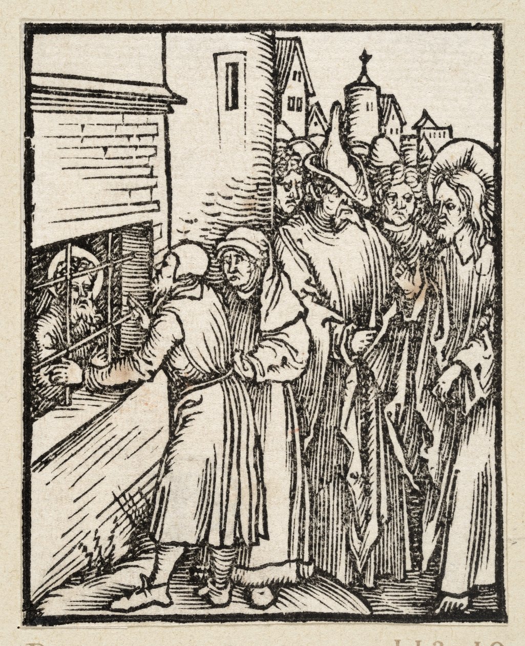 Kristus sender disciplene til Johannes i fængslet (43 religiøse emner) af Albrecht Dürer