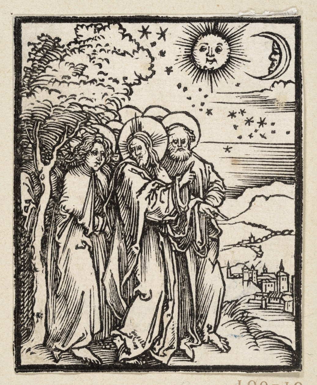 Kristus viser sine disciple himmeltegnene (fra: Postilla, 43 træsnit) af Albrecht Dürer