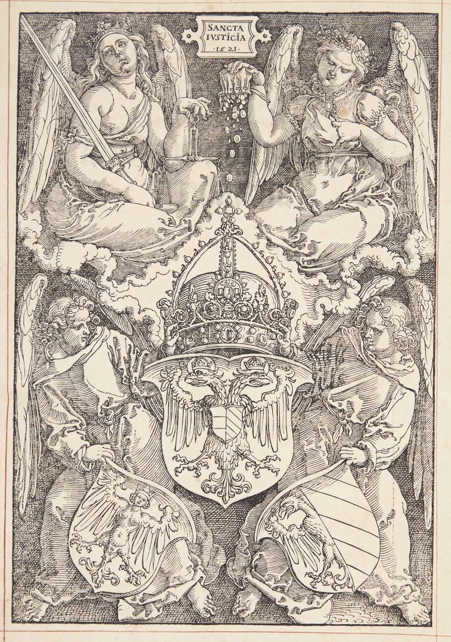 Imperiets våbenskjold og byen Nürnberg af Albrecht Dürer