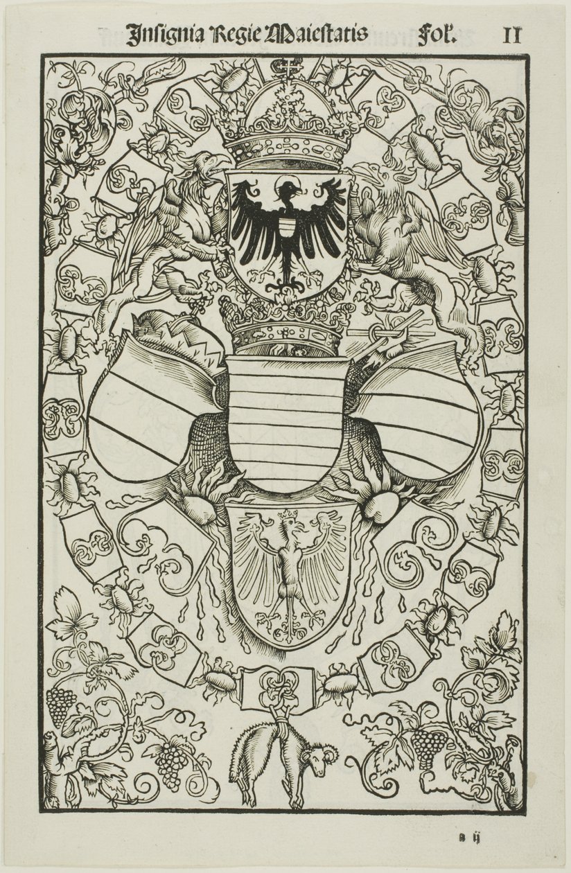 Våbenskjold af Maximilian I som konge af romerne af Albrecht Dürer