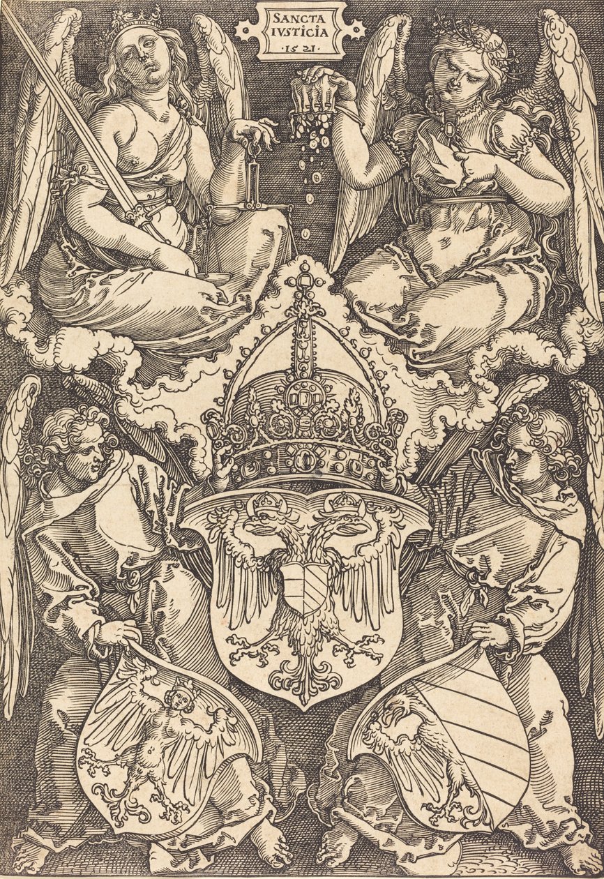 Det tyske riges og Nürnberg Citys våbenskjold, 1521. af Albrecht Dürer