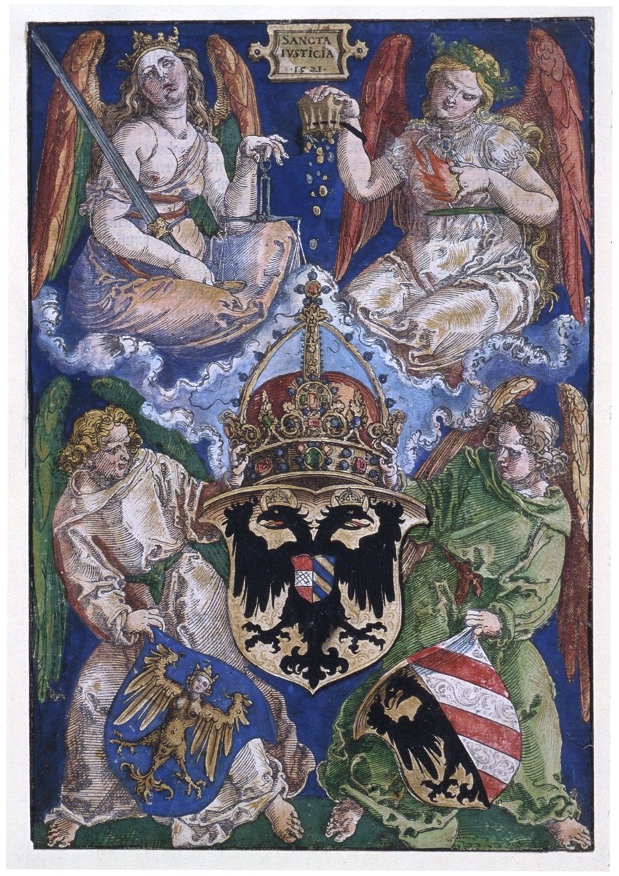 Det Tyske Riges og byen Nürnbergs våbenskjold af Albrecht Dürer