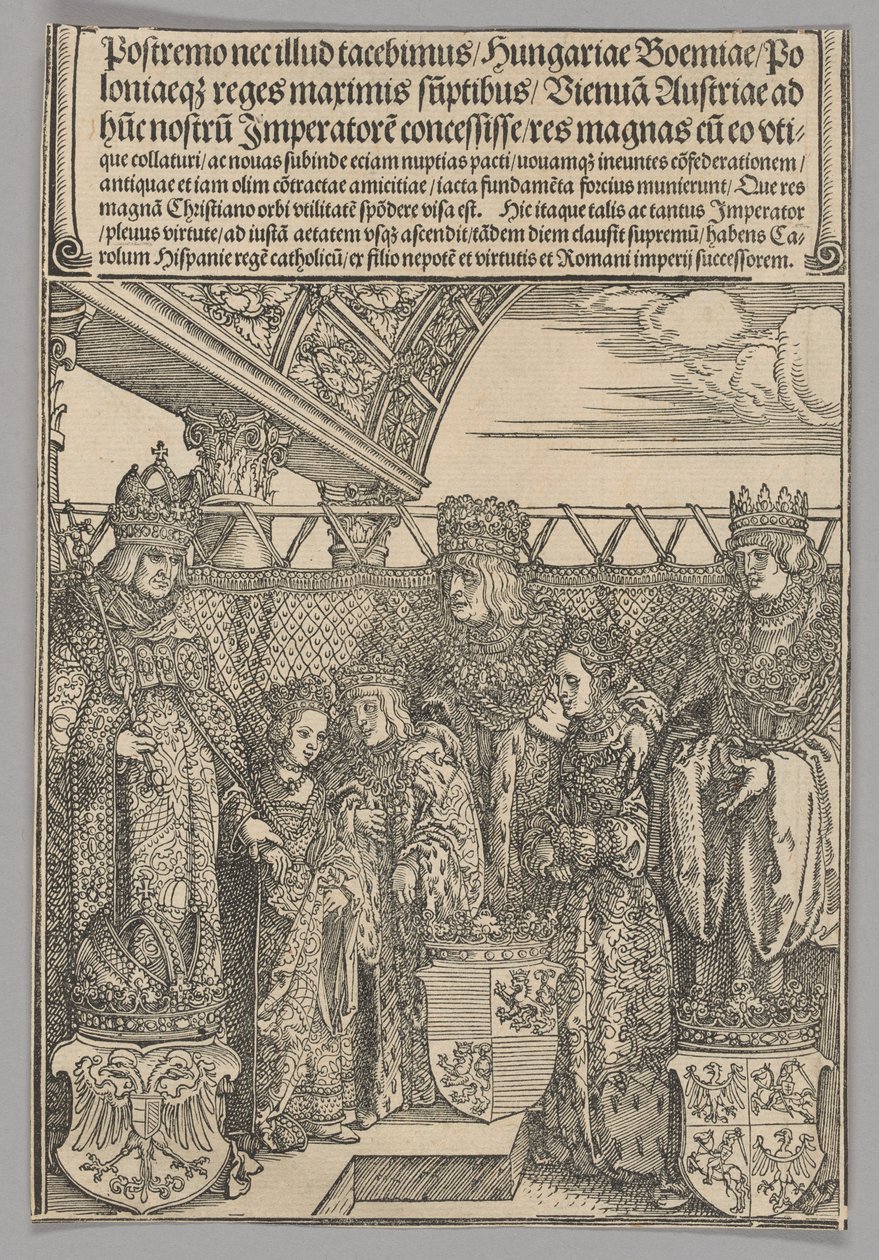 Kongres og dobbelttrolovelse i Wien, tavle 23 fra historiske scener fra kejser Maximilian I