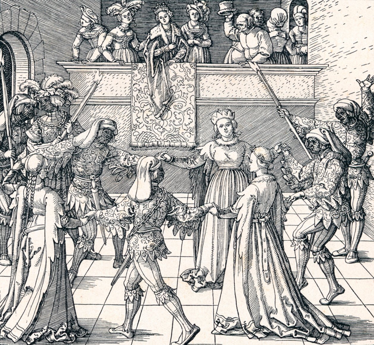 Dance by Torchlight, Augsburg, 1516 1906 af Albrecht Dürer