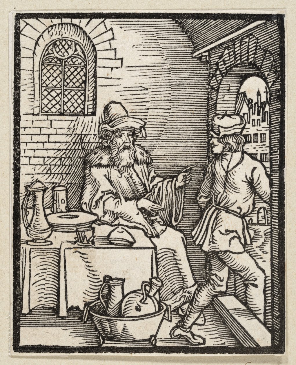 Gæstebuddet uden gæster (fra: Postilla, 43 træsnit) af Albrecht Dürer