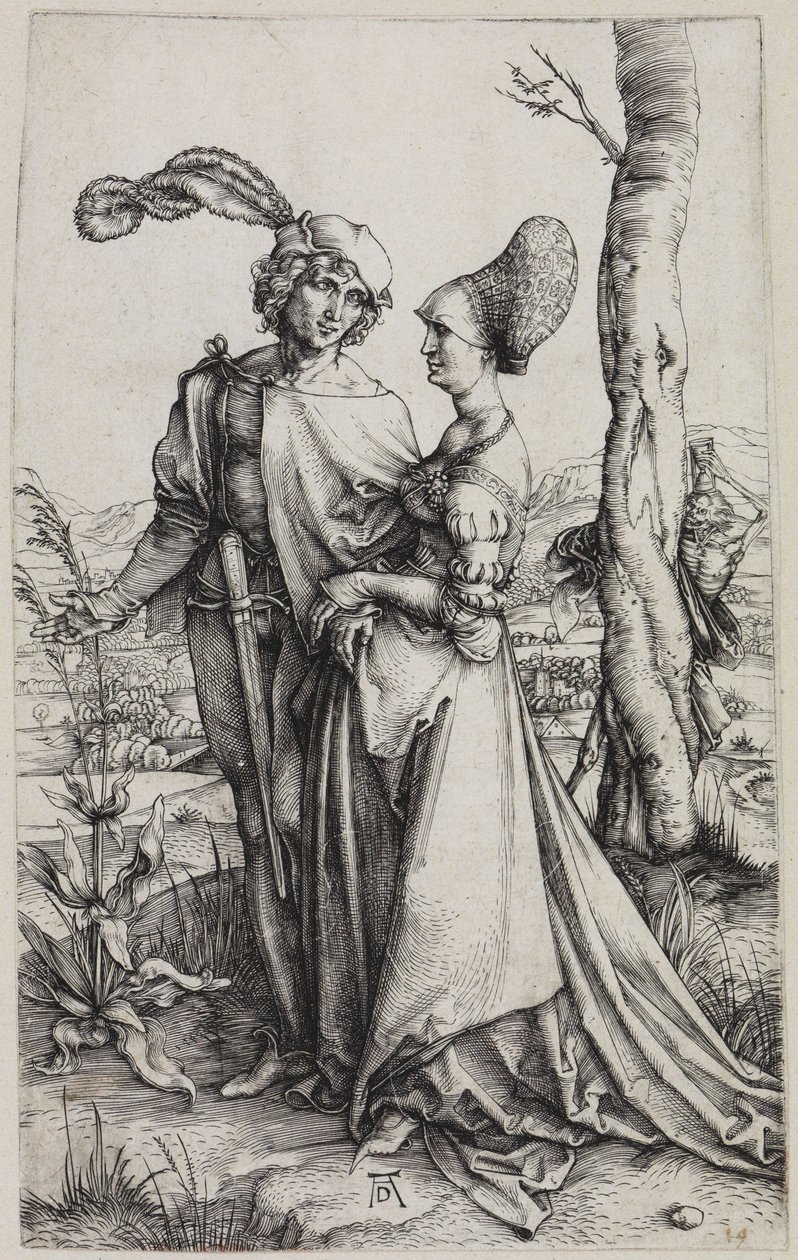 Kæresteparret og døden (Turen) af Albrecht Dürer