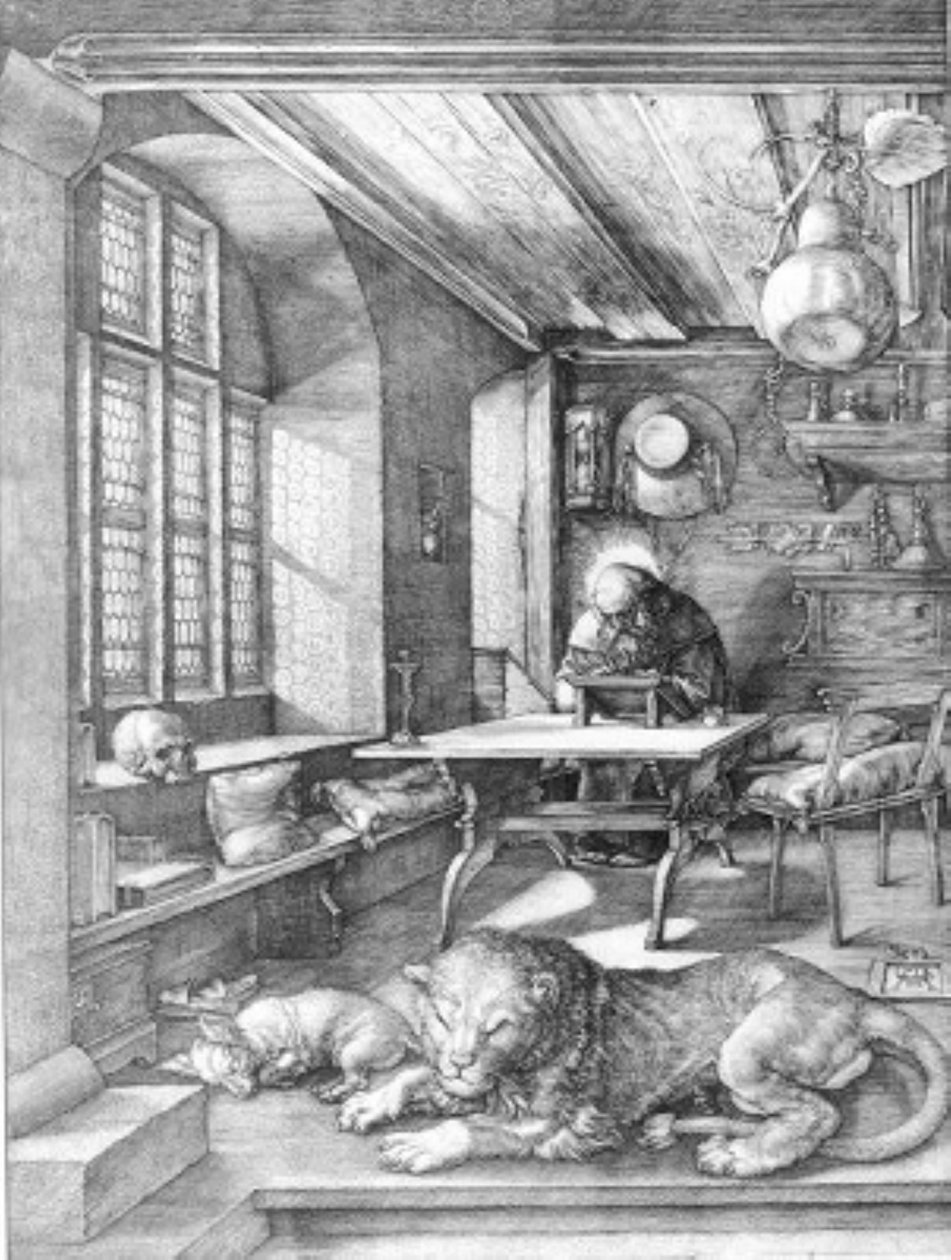 Den hellige Hieronymus i sin celle af Albrecht Dürer