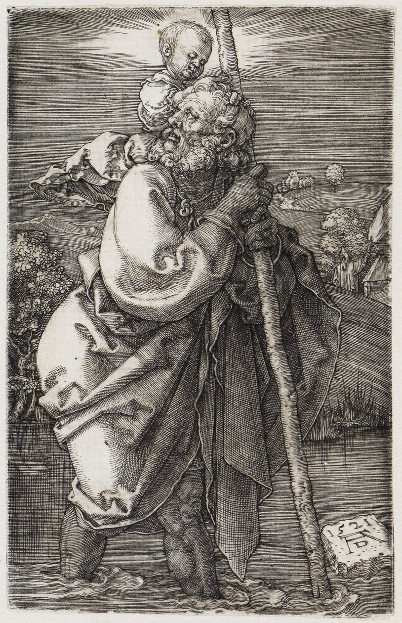 Den hellige Kristoffer med hovedet vendt bagud af Albrecht Dürer