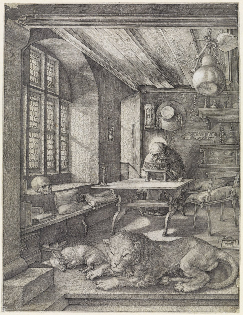 Den hellige Hieronymus i vitrinen af Albrecht Dürer