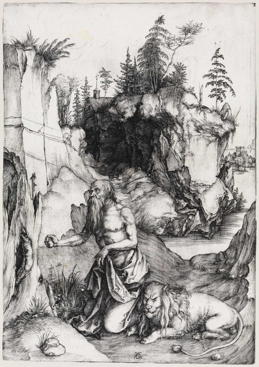 Den hellige Hieronymus i ørkenen af Albrecht Dürer