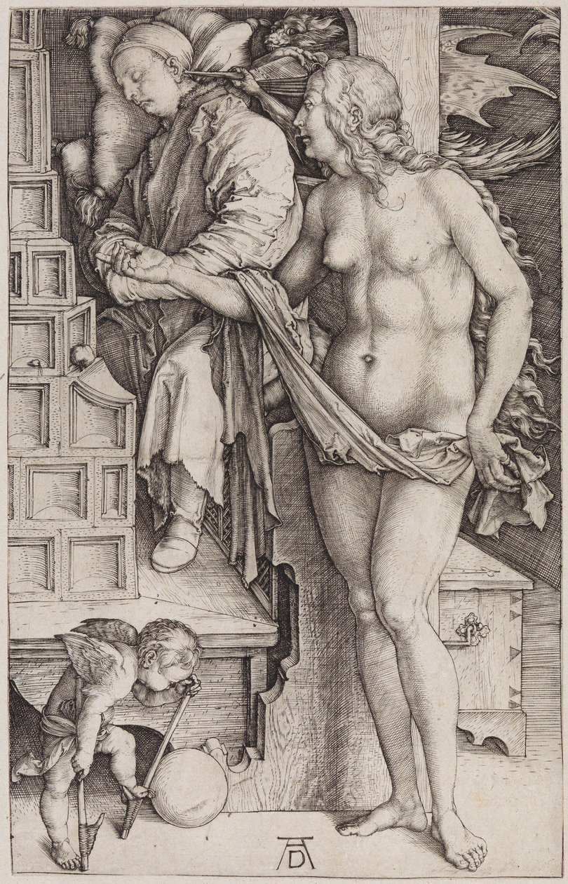 Den dovnes fristelse (Lægens drøm) af Albrecht Dürer