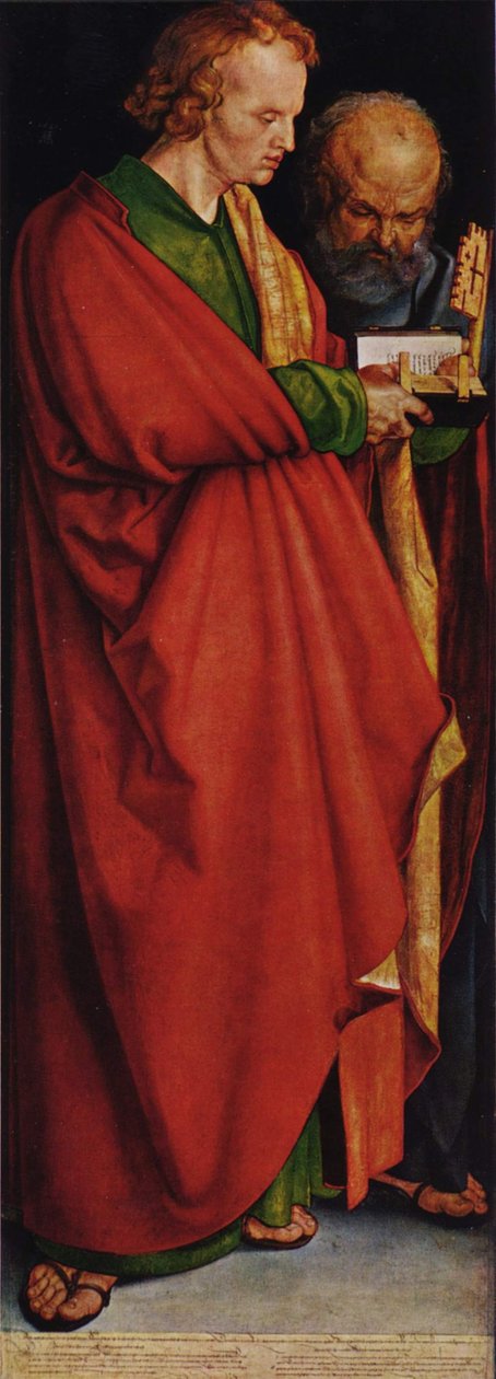 De fire apostle, venstre del, scene: Johannes og Peter af Albrecht Dürer