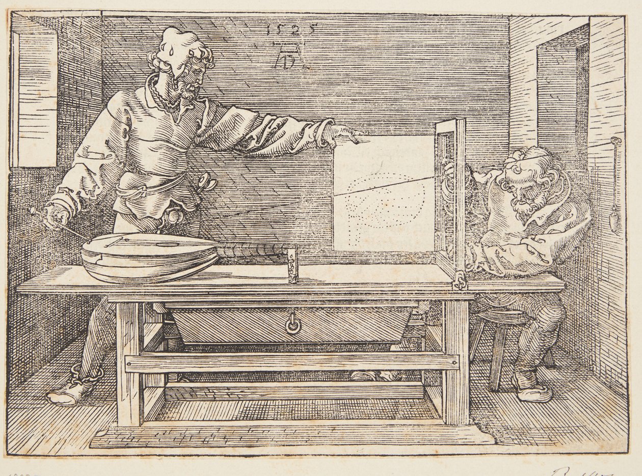 Tegner tegner en lut af Albrecht Dürer