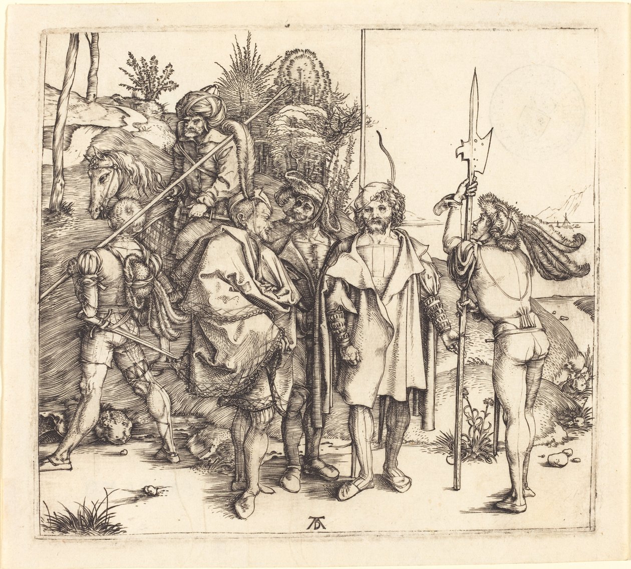 Fem soldater og en tyrker til hest af Albrecht Dürer