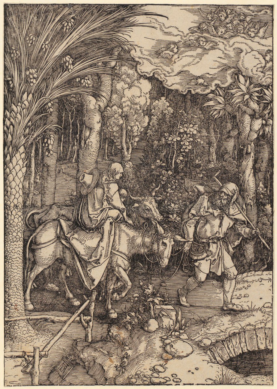 Flugten til Egypten, blad 14 fra serien «Jomfru Marias liv» af Albrecht Dürer