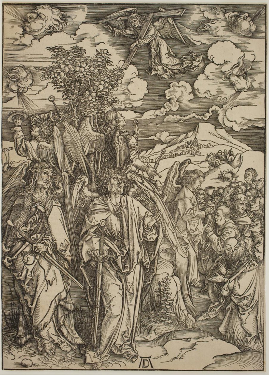 Fire engle holder vindene af Albrecht Dürer