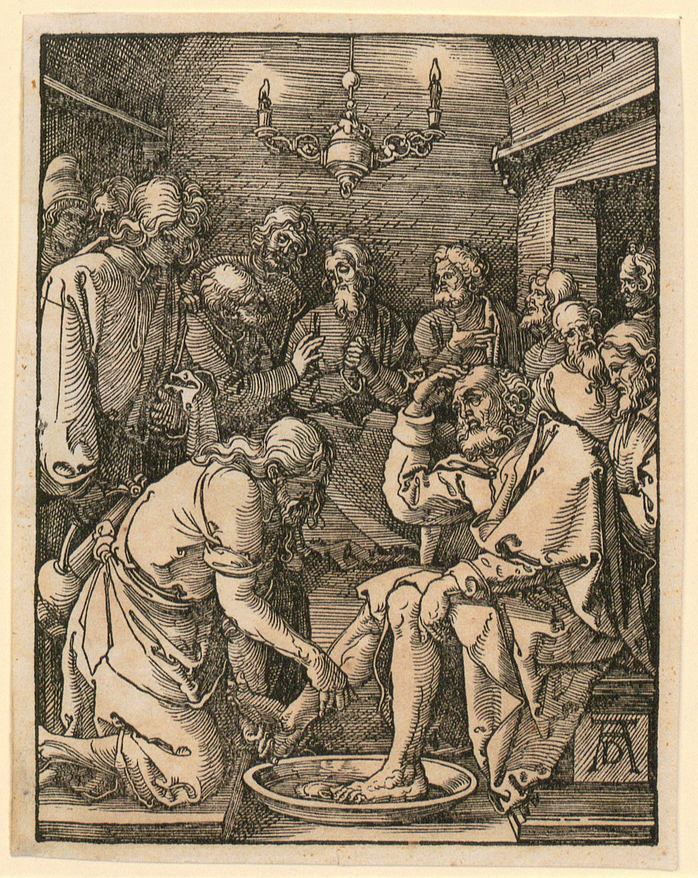 Fodvaskningen, tavle 10 fra serien «Den lille træsnitspassion» af Albrecht Dürer