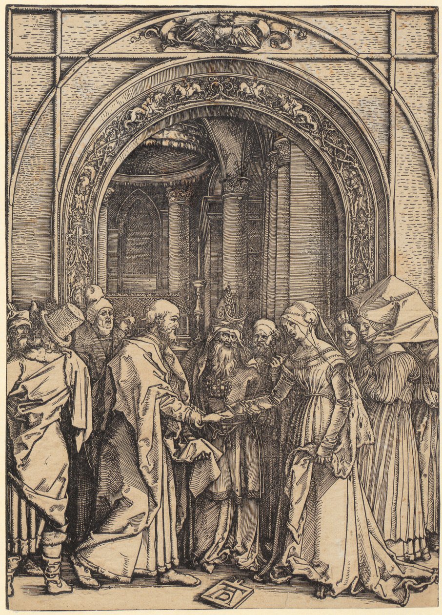 Marias fødsel, side 5 i serien »Marias liv« af Albrecht Dürer