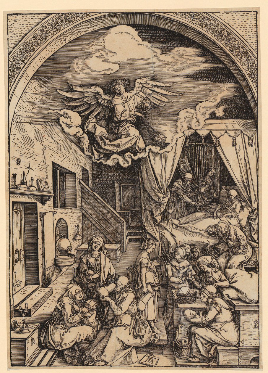Marias fødsel, blad 5 i serien "Marias liv" af Albrecht Dürer
