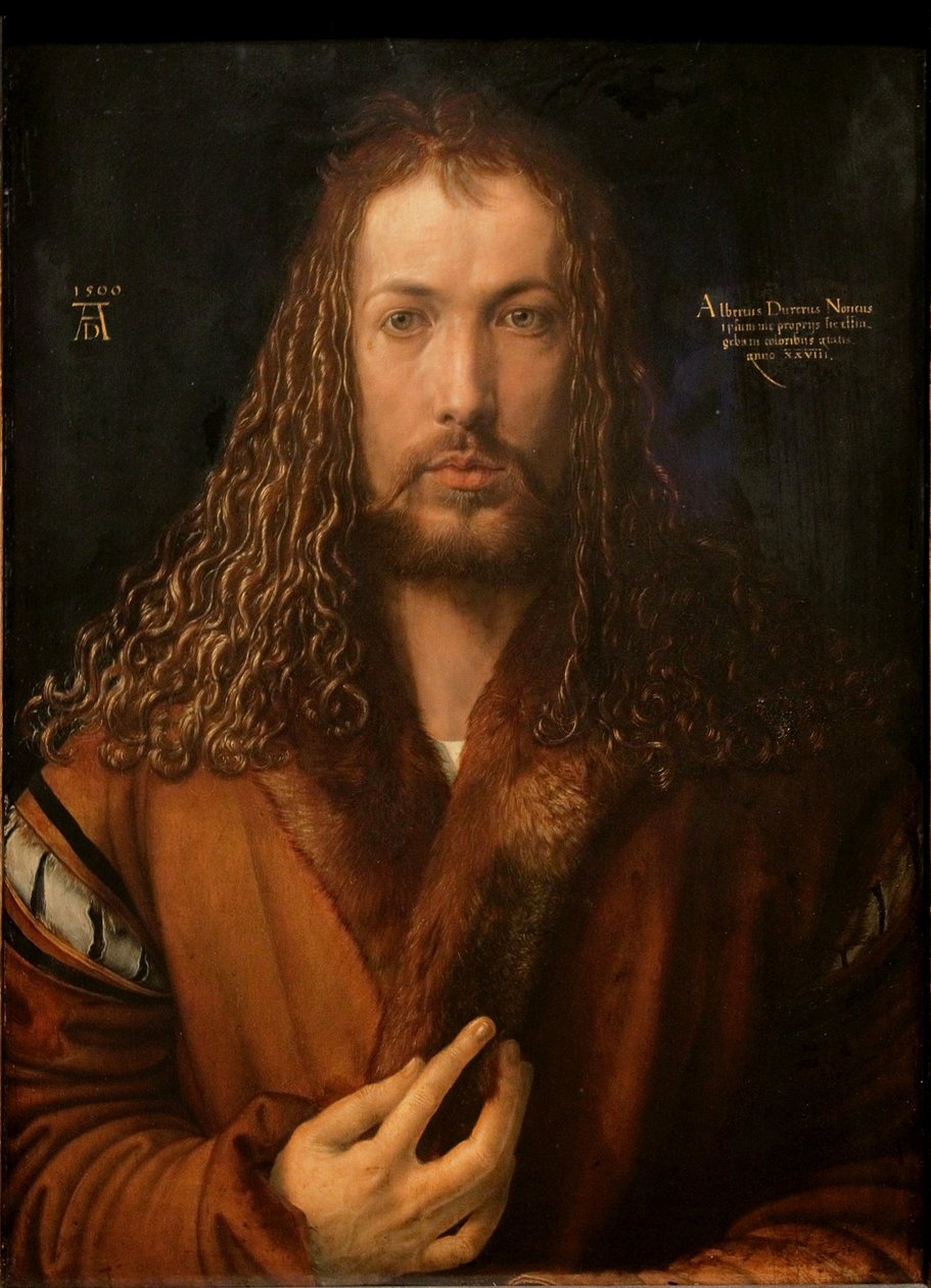 Tysk: Selbstbildnis im Pelzrock Selvportræt med pelsbeklædt kappe af Albrecht Dürer