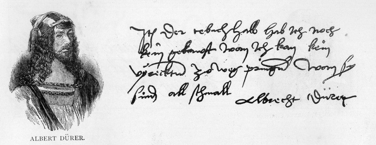 Albrecht Duerers håndskrift og signatur af Albrecht Dürer