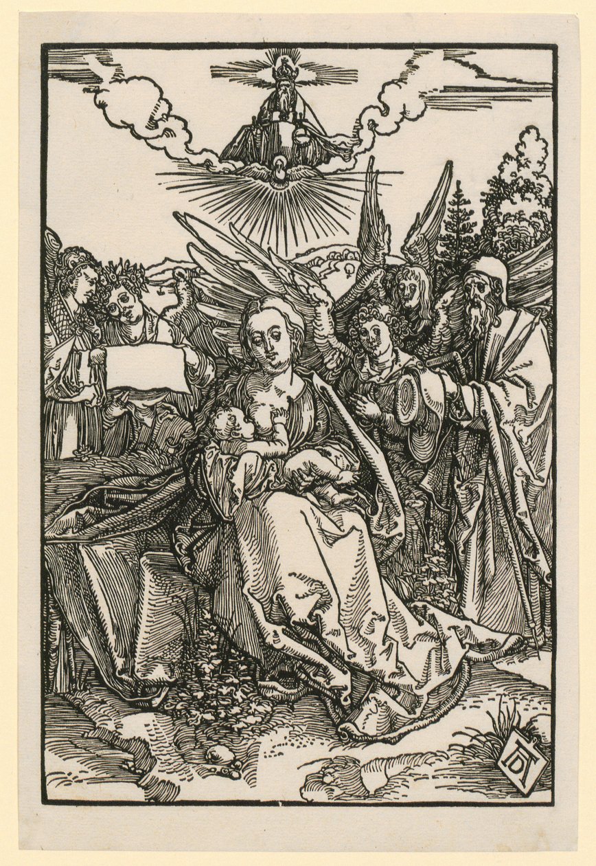 Den Hellige Familie med fem engle af Albrecht Dürer