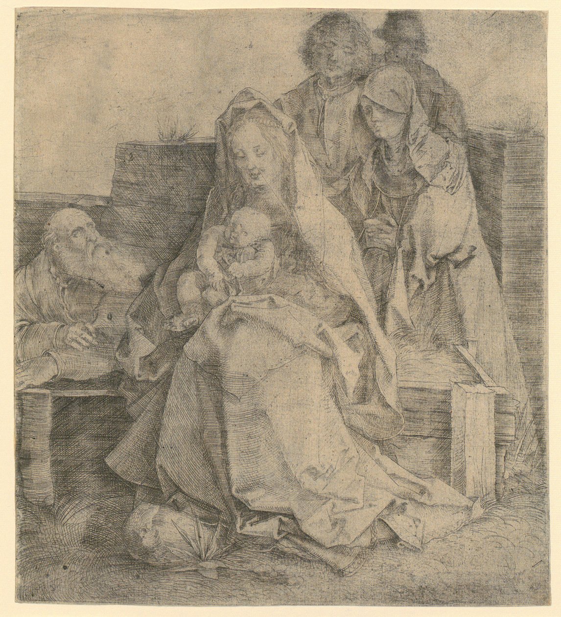 Den hellige familie med seks figurer af Albrecht Dürer