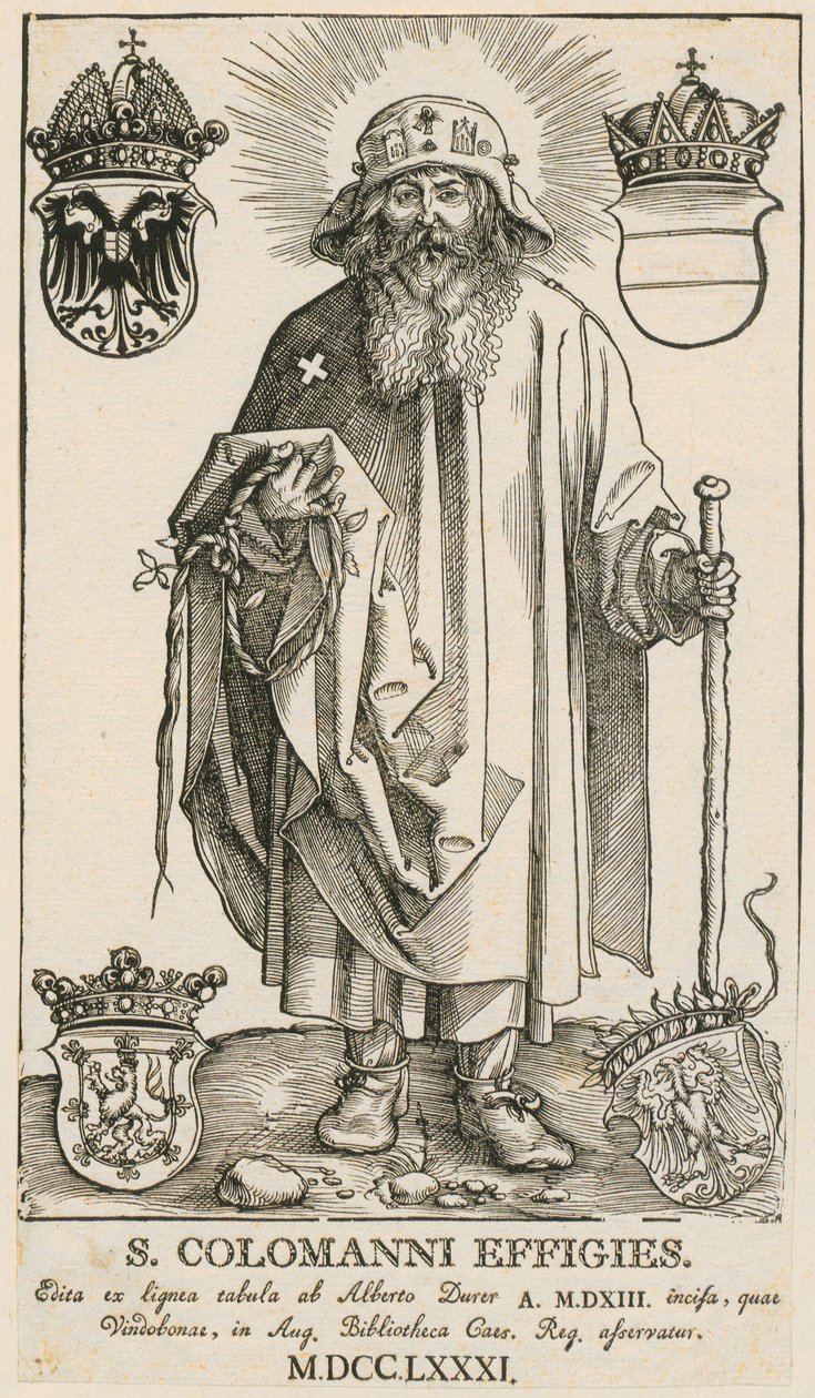 Den hellige familie med to engledrenge, der spiller musik af Albrecht Dürer