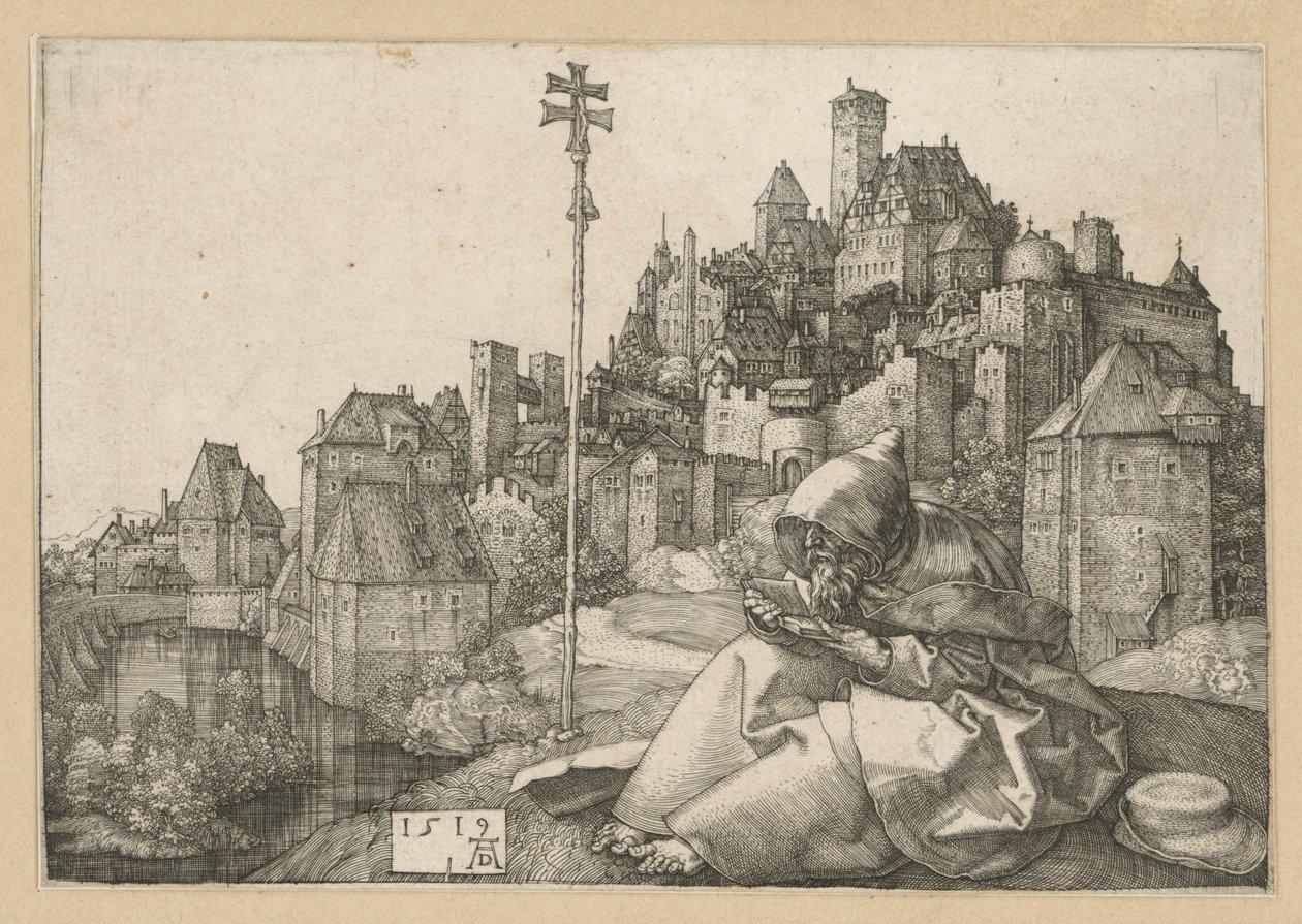 Sankt Antonius læser af Albrecht Dürer