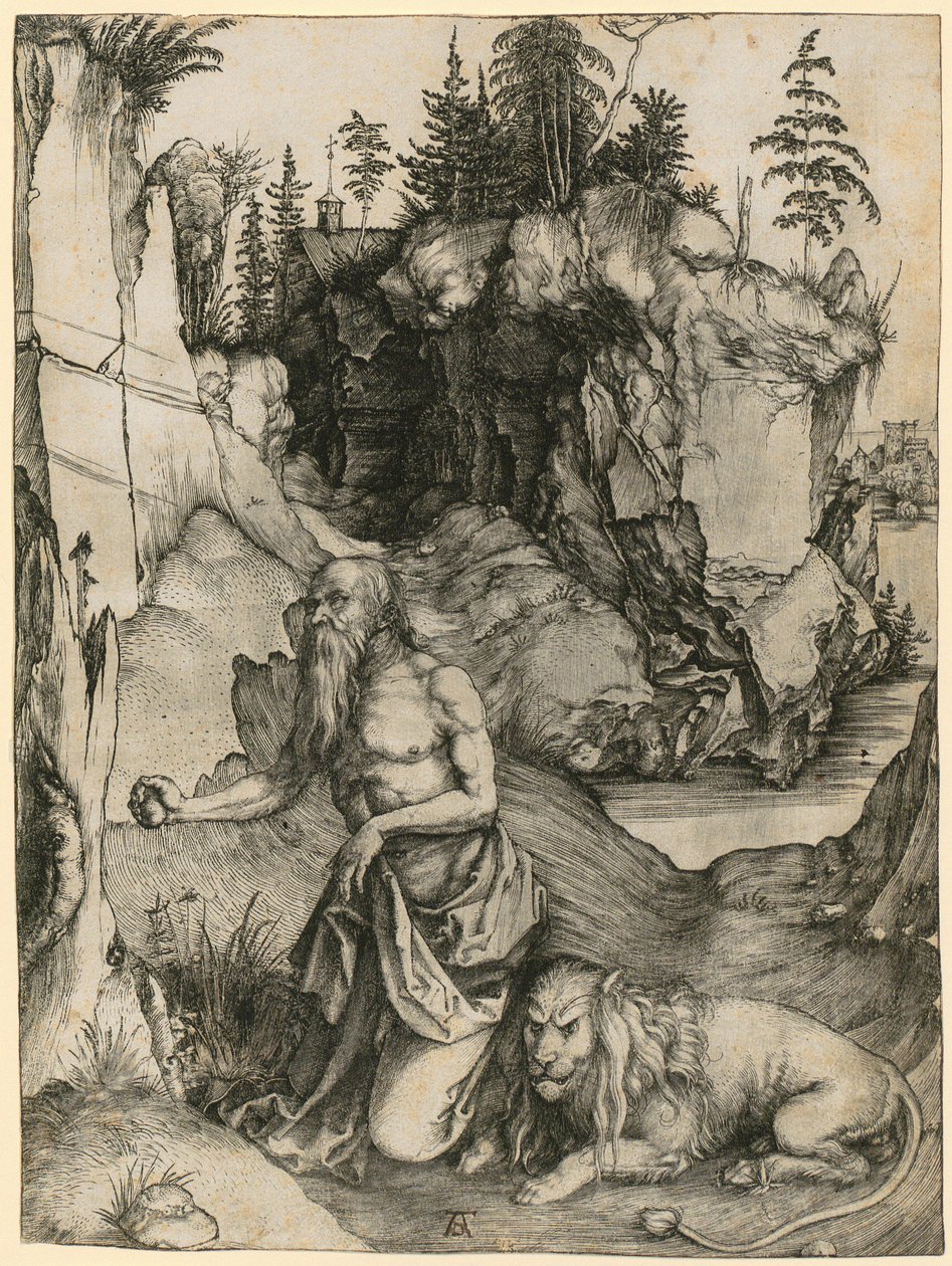 Den hellige Hieronymus i ørkenen af Albrecht Dürer