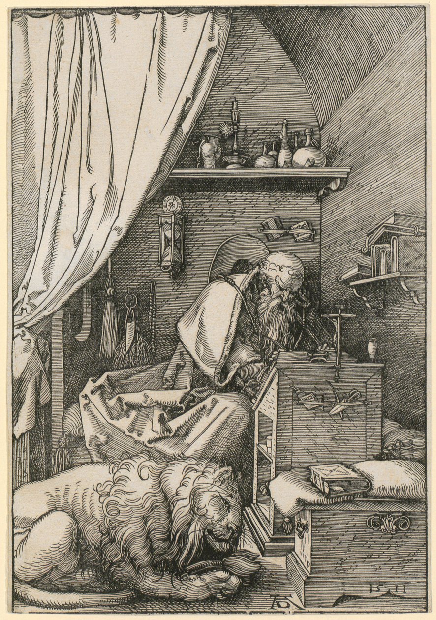 Den hellige Hieronymus i sin celle af Albrecht Dürer