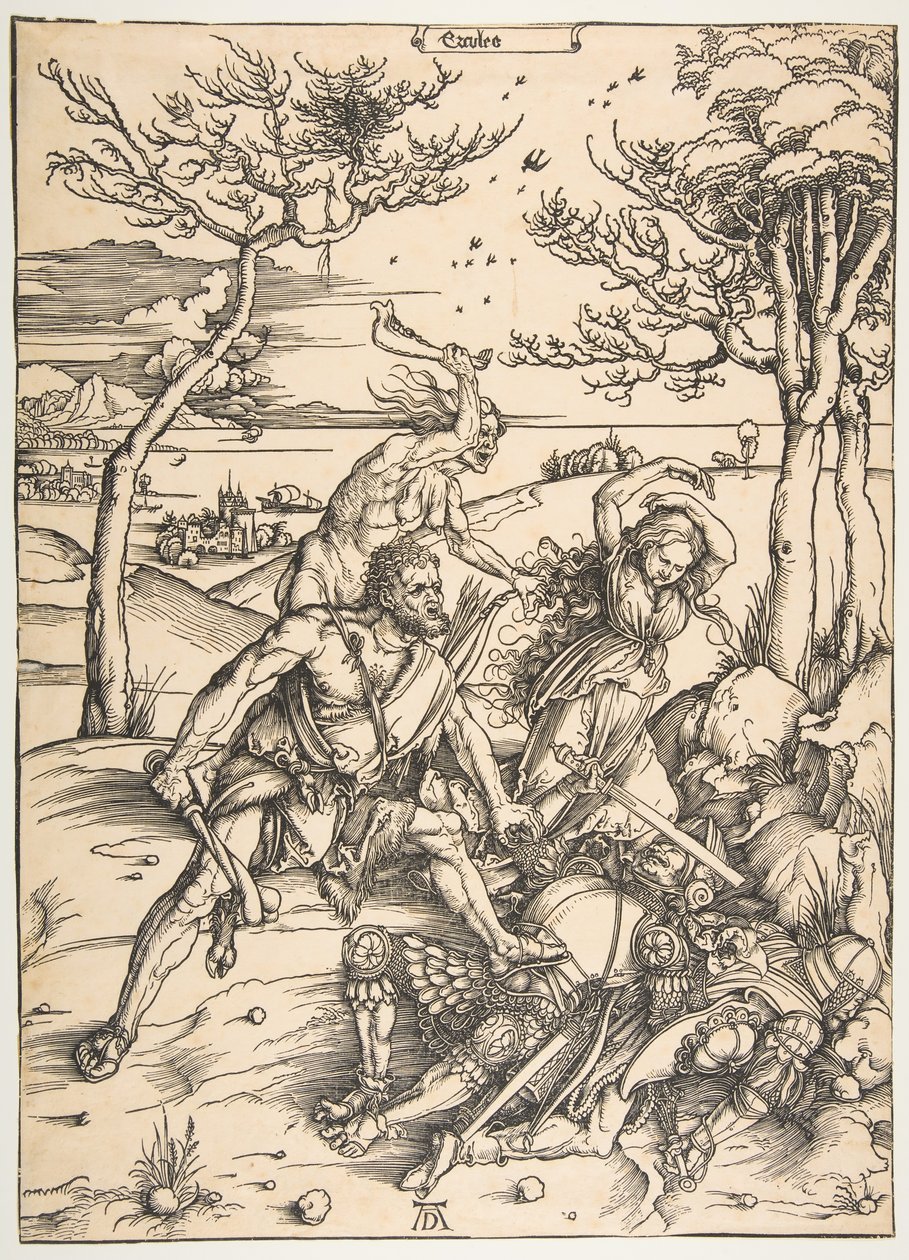 Hercules erobrer Molionide-tvillingerne.n.d. af Albrecht Dürer